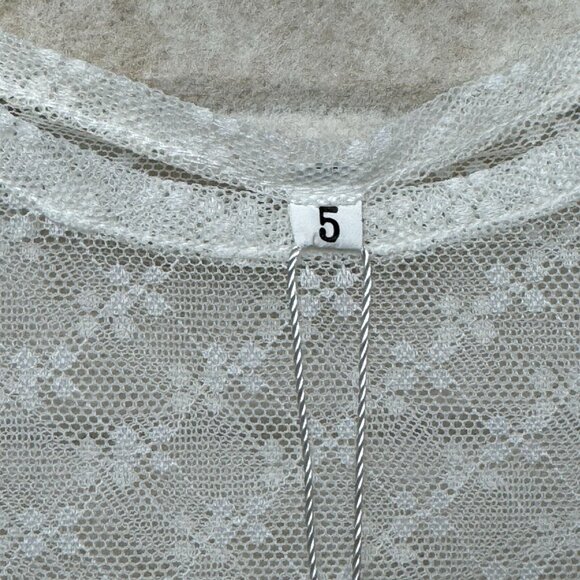 Ollie Jay Girls White Sheer Floral Mesh Long Sleeve Layer Tee Size 5Y NWT - Picture 4 of 11